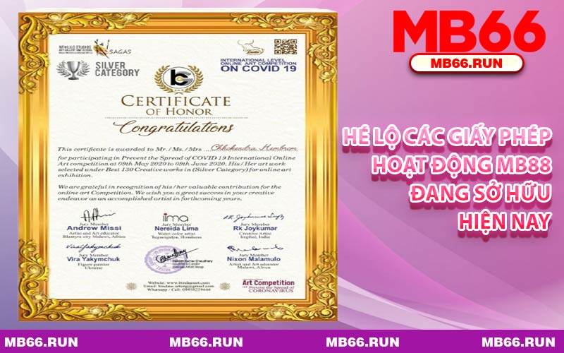 Hé Lộ Các Giấy Phép Hoạt Động MB88 Đang Sở Hữu Hiện Nay